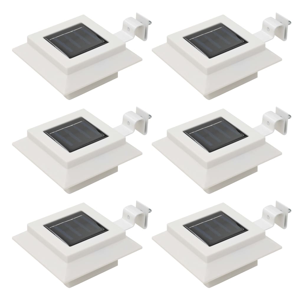 vidaXL Outdoor Solar Lamps 6 pcs LED Square 12 cm White
