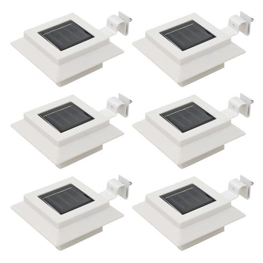 vidaXL Outdoor Solar Lamps 6 pcs LED Square 12 cm White
