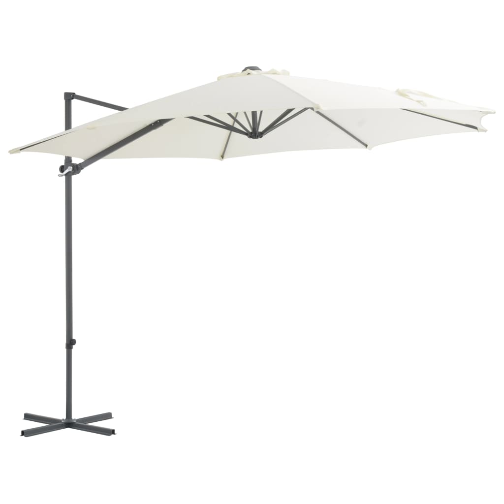 vidaXL Cantilever Garden Parasol with Steel Pole Sand 300 cm