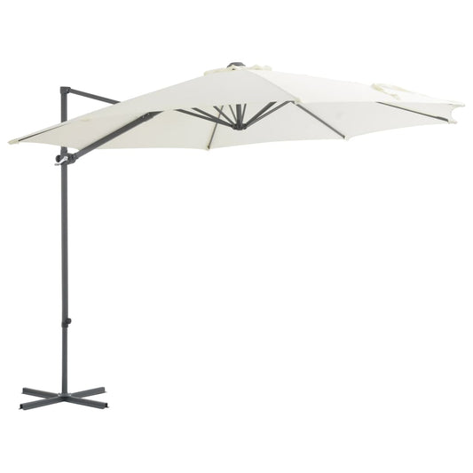vidaXL Cantilever Garden Parasol with Steel Pole Sand 300 cm