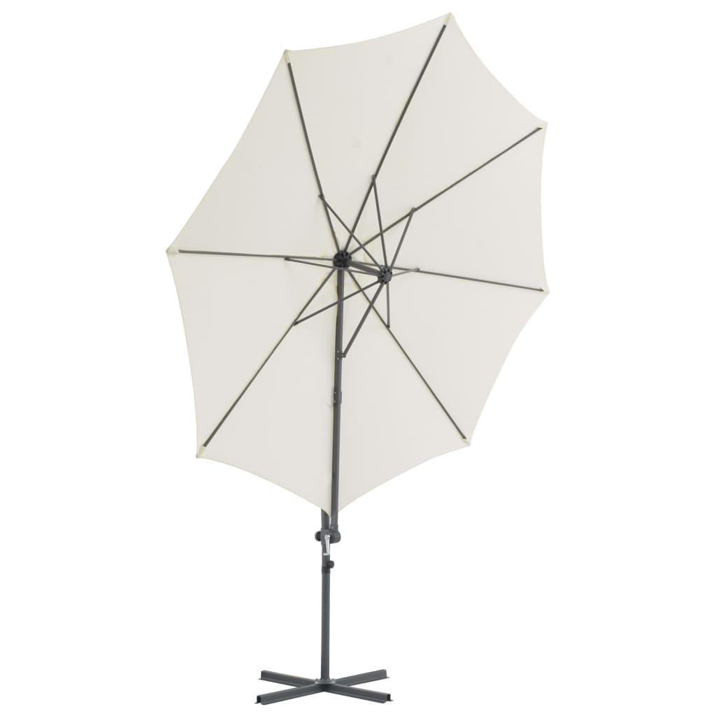 vidaXL Cantilever Garden Parasol with Steel Pole Sand 300 cm