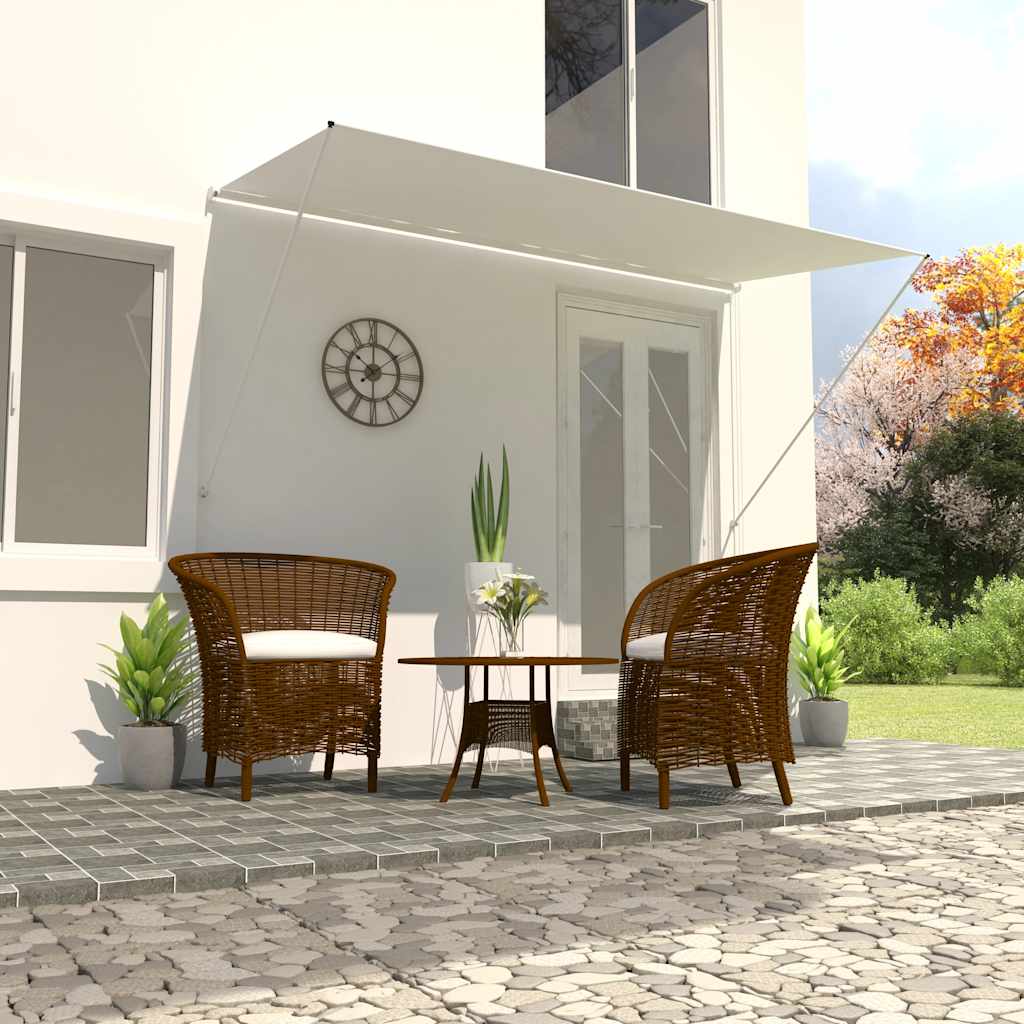 vidaXL Retractable Awning 350x150 cm Cream