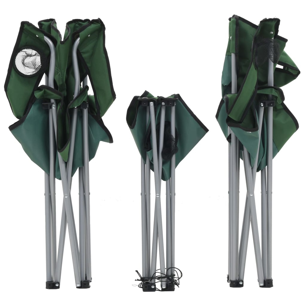 vidaXL Camping Table and Chair Set 3 Pieces Green