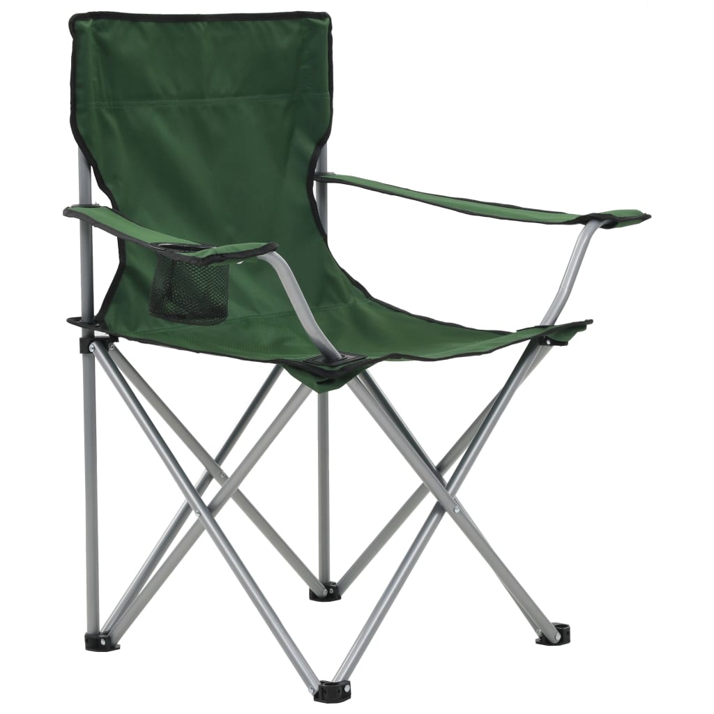 vidaXL Camping Table and Chair Set 3 Pieces Green