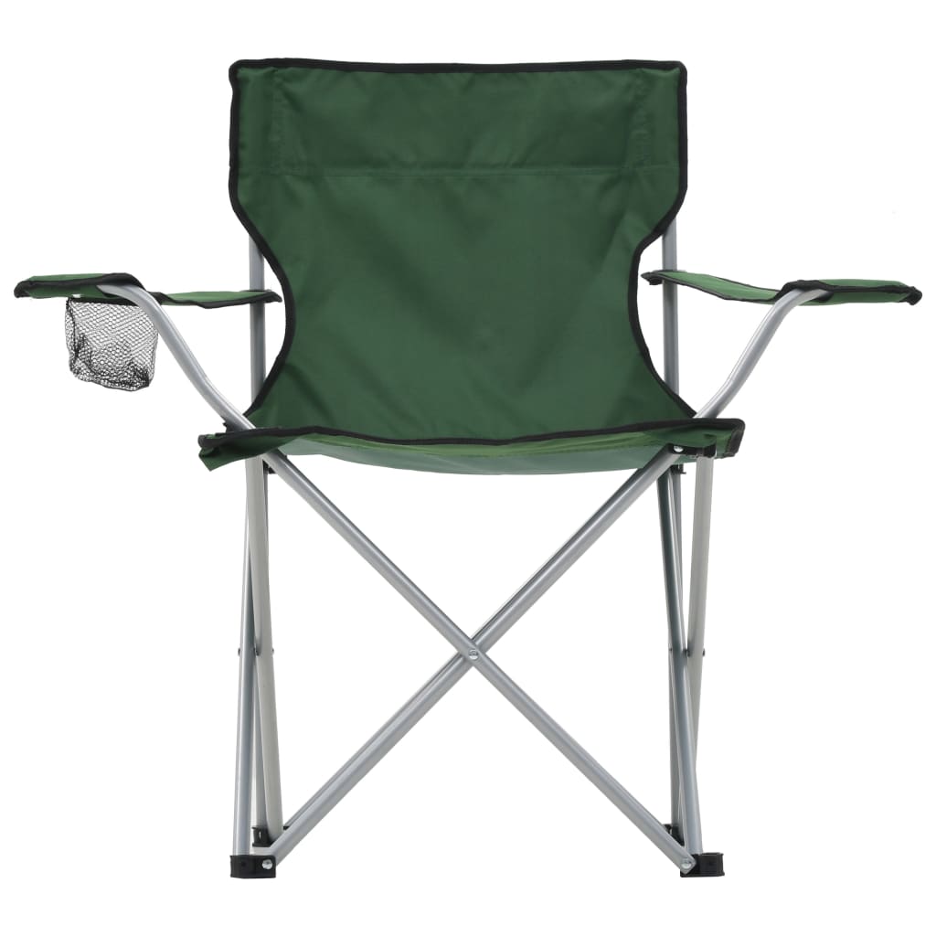vidaXL Camping Table and Chair Set 3 Pieces Green