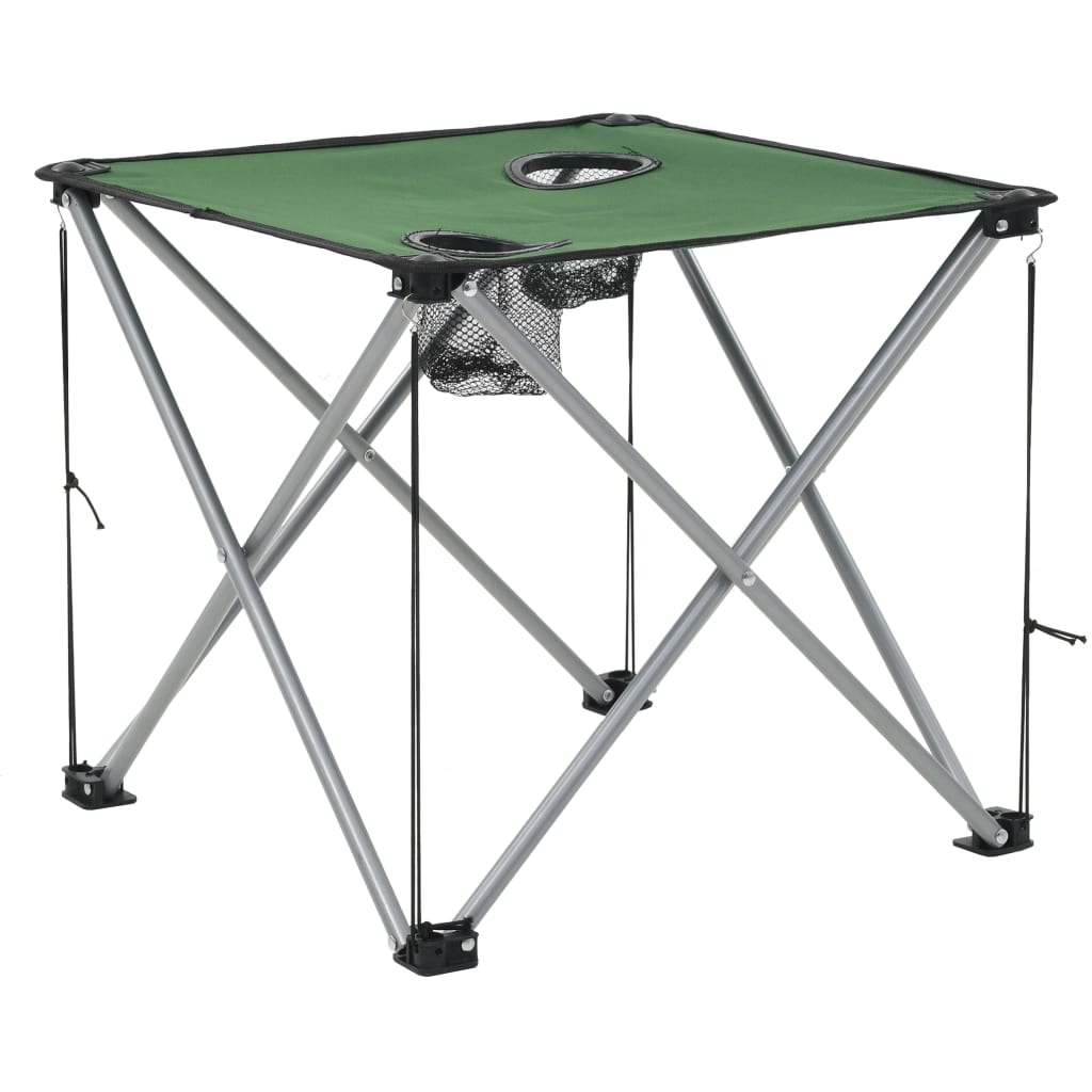 vidaXL Camping Table and Chair Set 3 Pieces Green