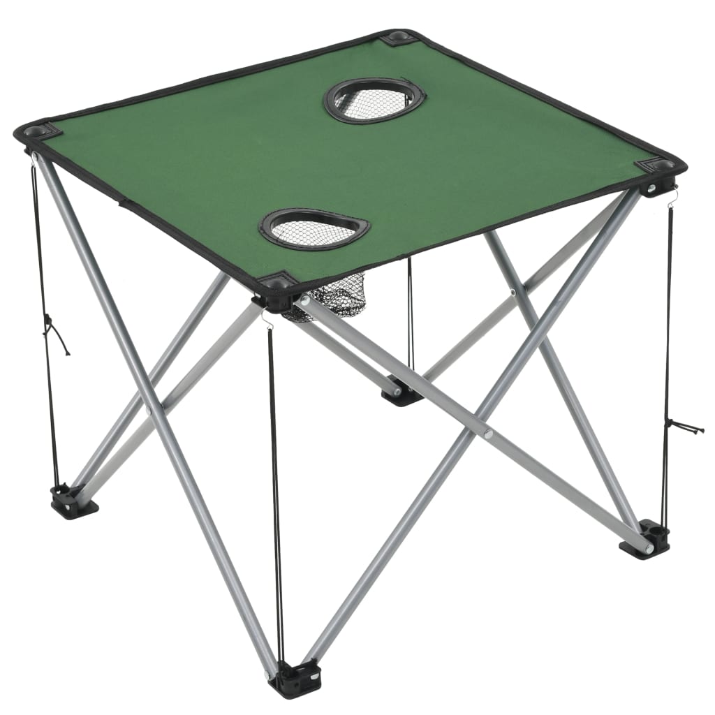 vidaXL Camping Table and Chair Set 3 Pieces Green