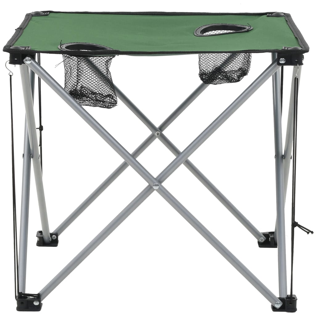 vidaXL Camping Table and Chair Set 3 Pieces Green