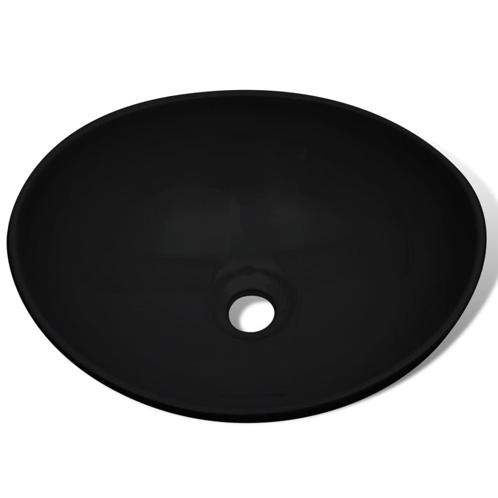 vidaXL Ceramic Basin 40x33 cm Black