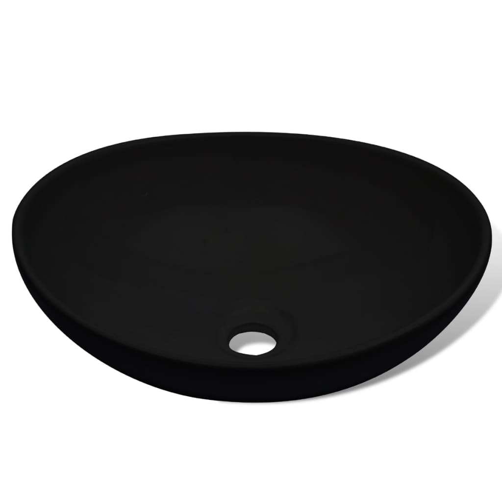 vidaXL Ceramic Basin 40x33 cm Black