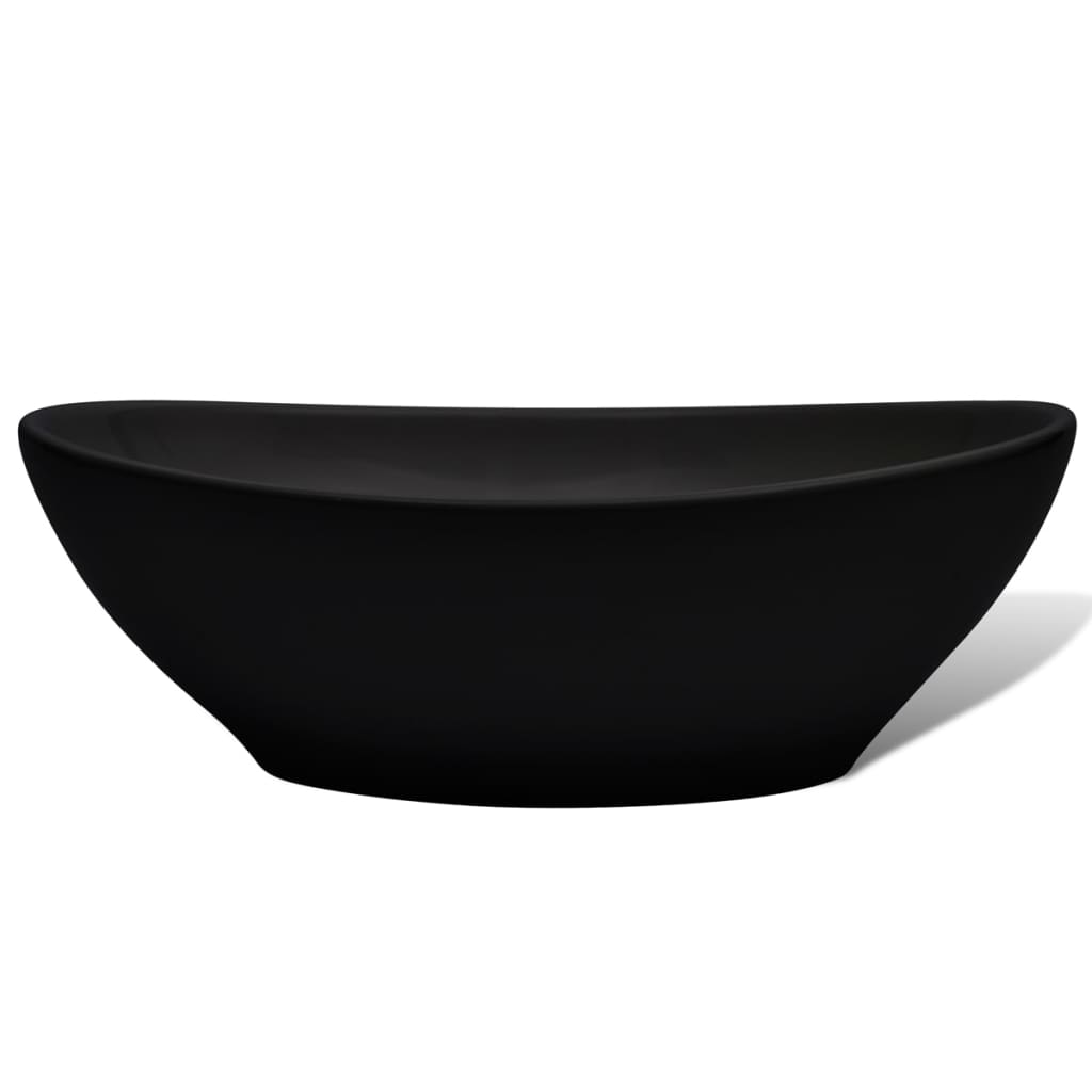 vidaXL Ceramic Basin 40x33 cm Black
