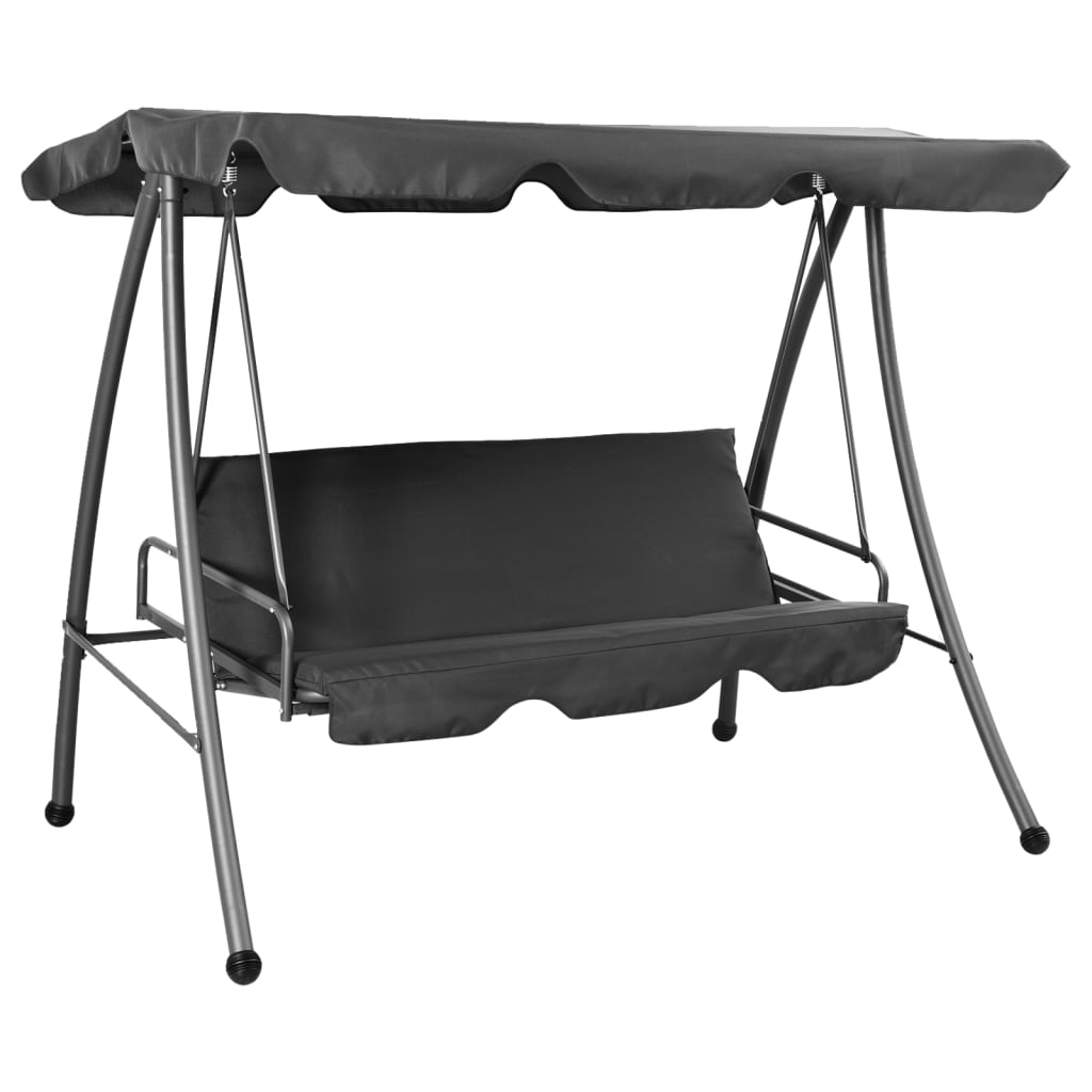 vidaXL Outdoor Swing Bench with Canopy Anthracite 192x118x175 cm Steel