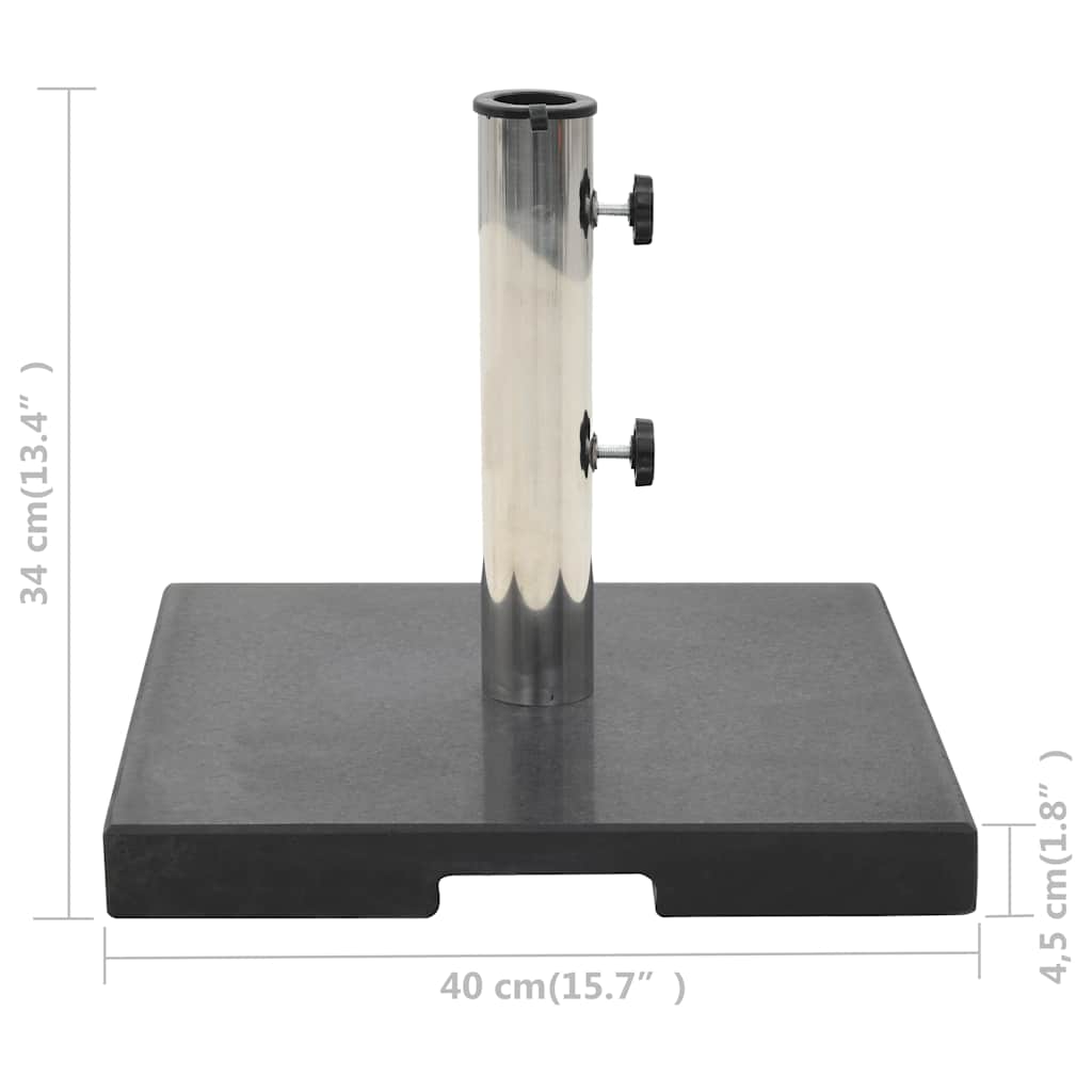 vidaXL Parasol Base Granite 20 kg Square Black