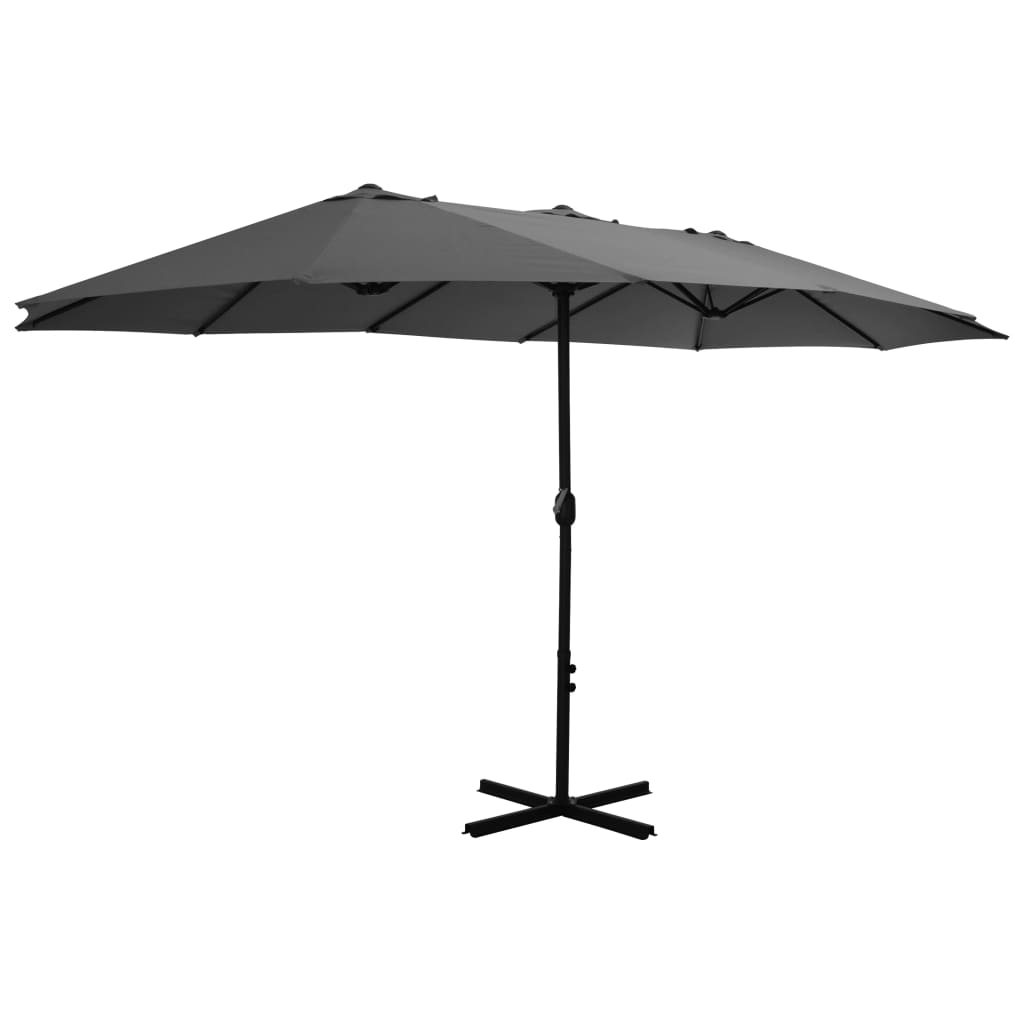 vidaXL Garden Parasol with Aluminium Pole 460x270 cm Anthracite