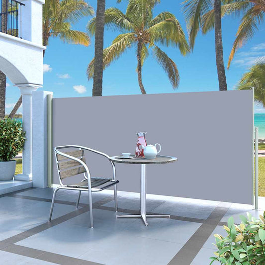 vidaXL Retractable Side Awning 140 x 300 cm Grey