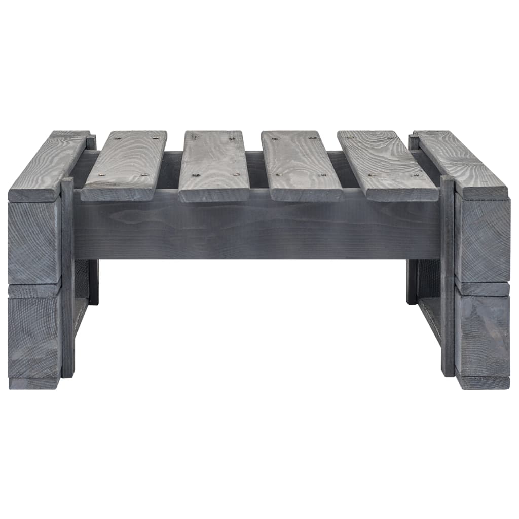 vidaXL Garden Pallet Ottoman Wood Grey
