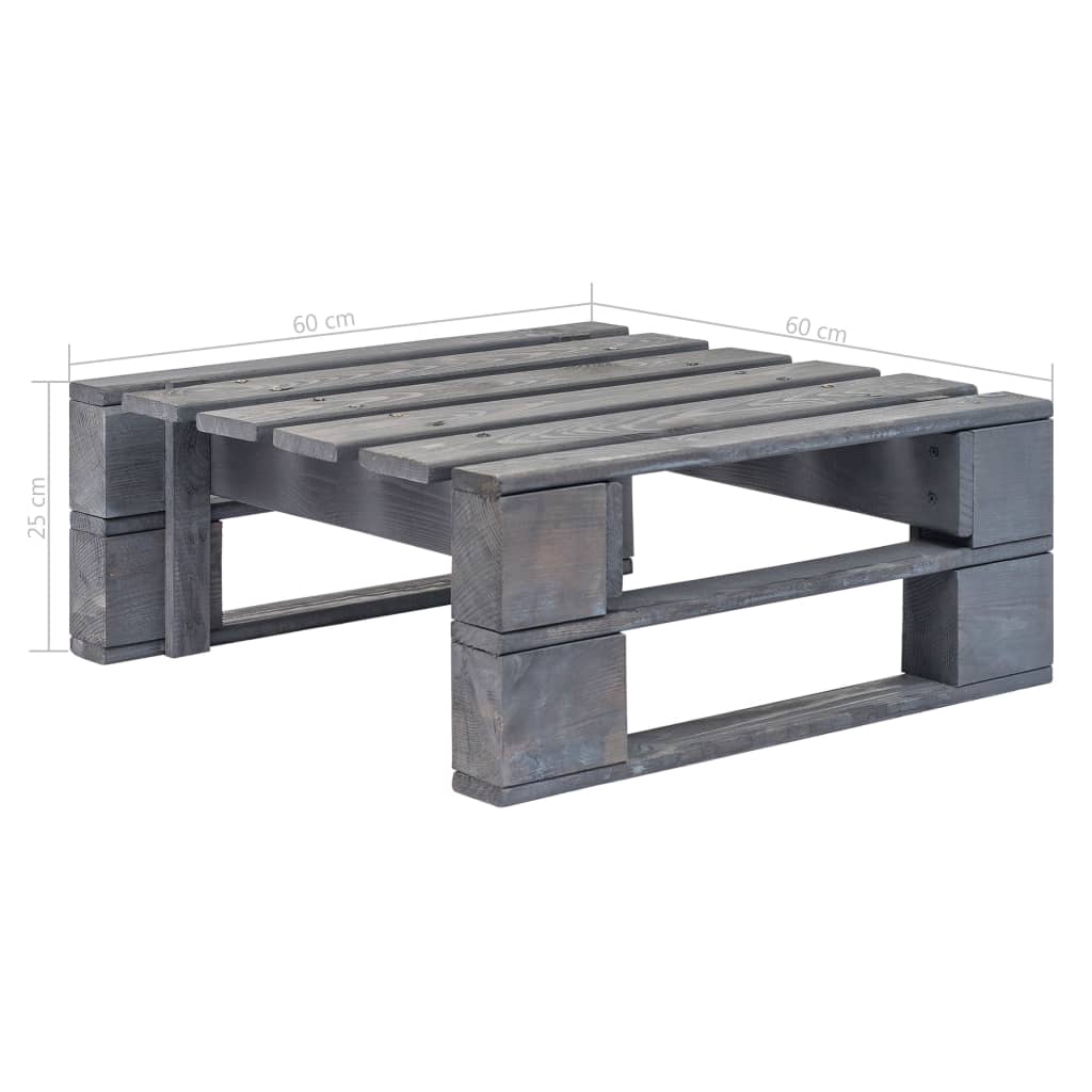 vidaXL Garden Pallet Ottoman Wood Grey