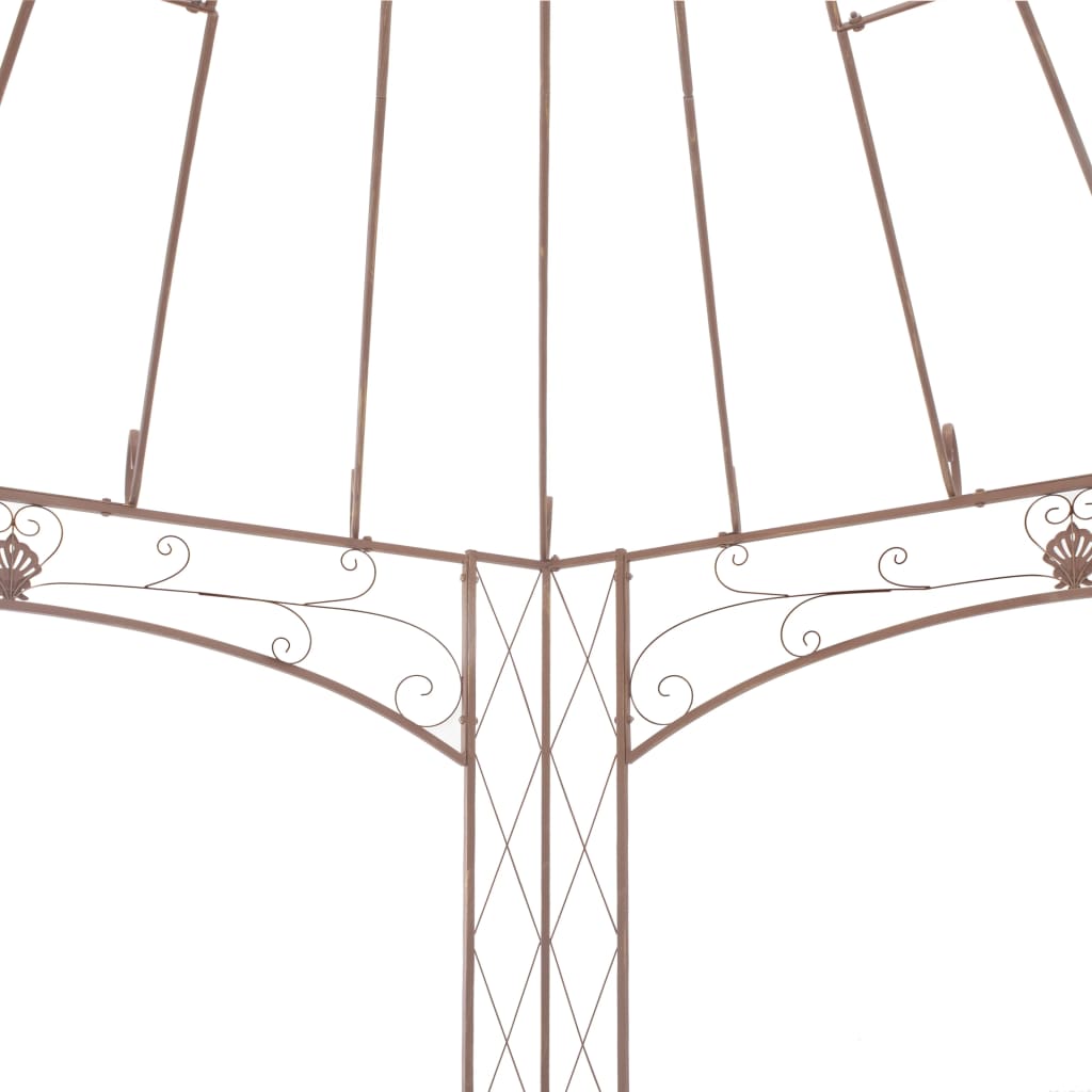 vidaXL Garden Pavilion Antique Brown 4 m Iron