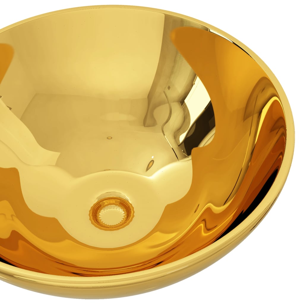 vidaXL Wash Basin 32.5x14 cm Ceramic Gold
