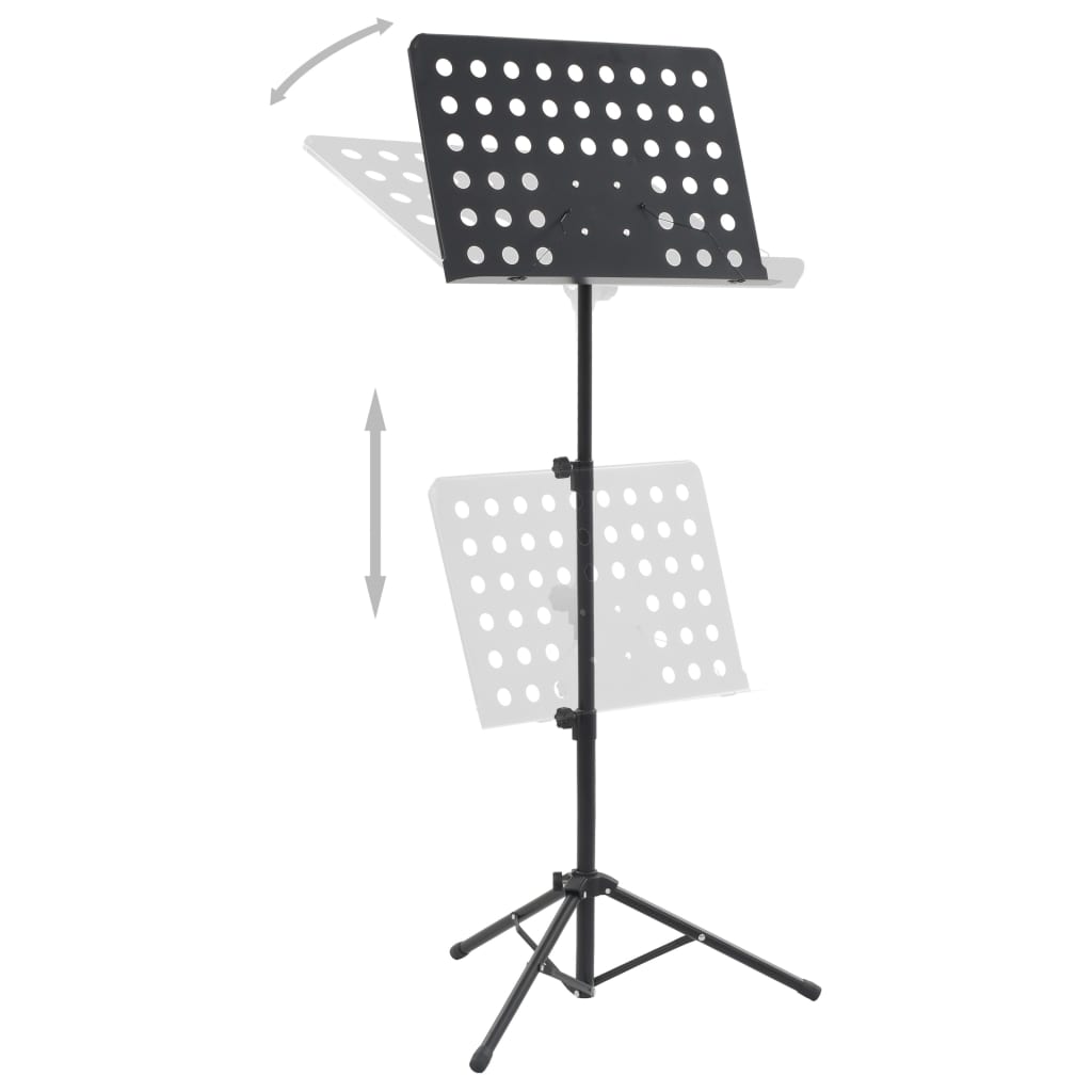 vidaXL Music Book Stand Black Steel