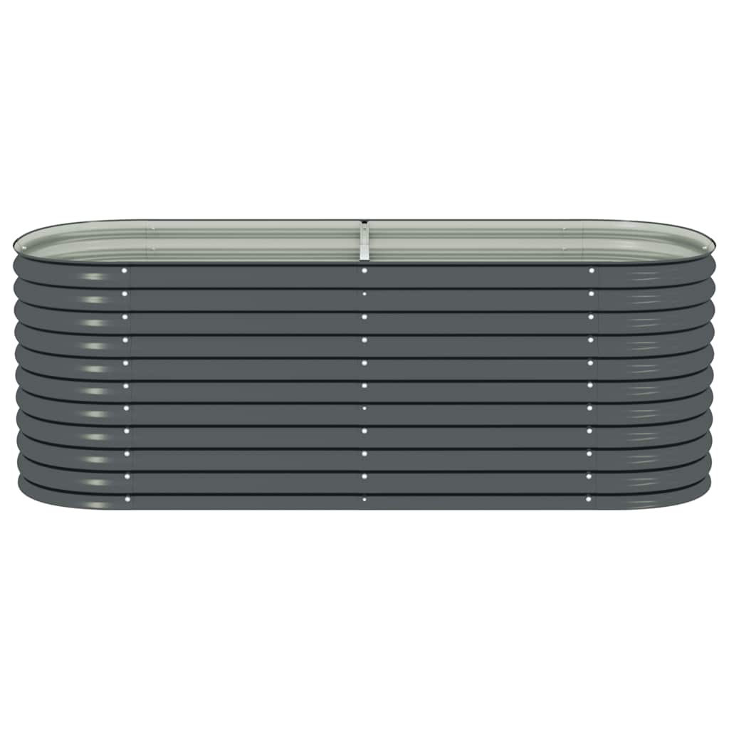 vidaXL Garden Raised Bed 240x80x81 cm Galvanised Steel Grey