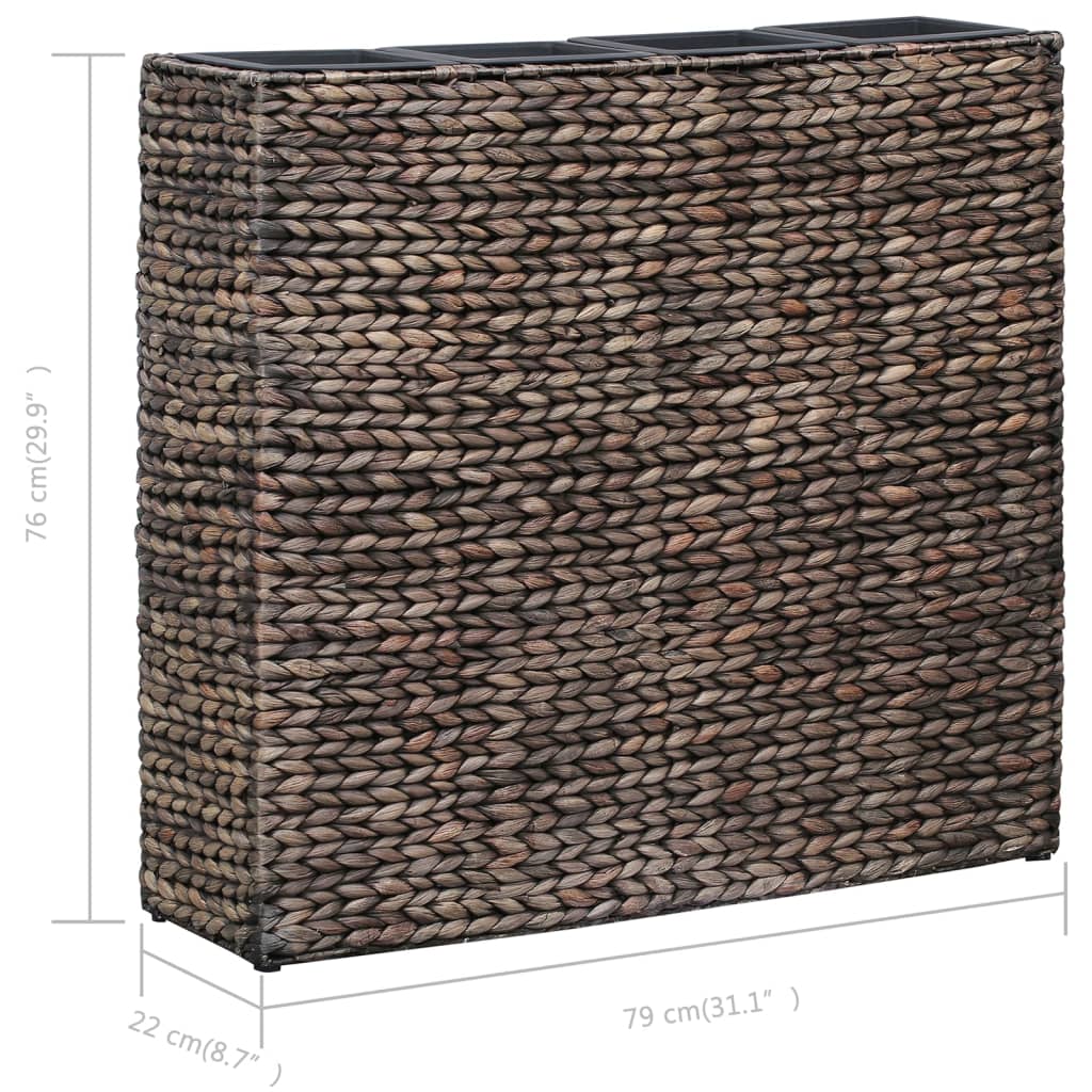 vidaXL Raised Bed with 4 Pots Water Hyacinth Brown