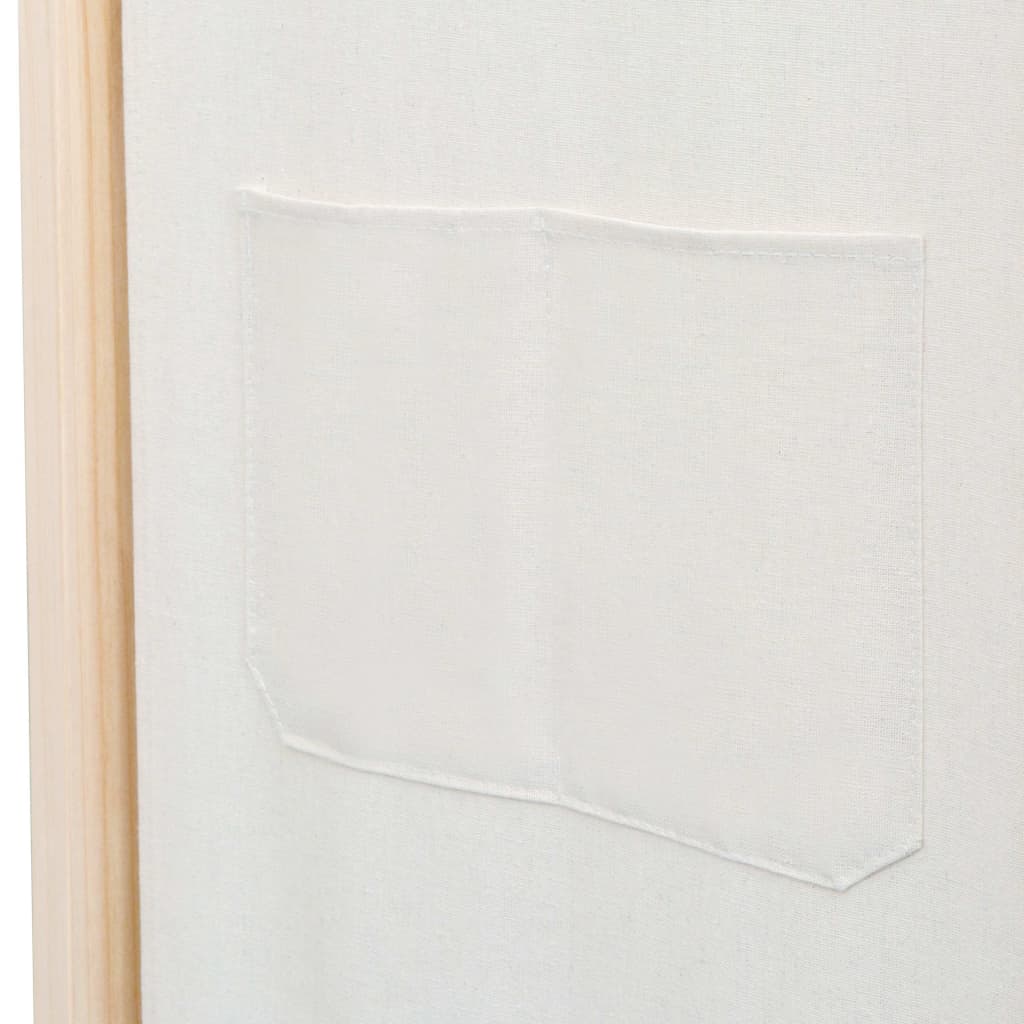 vidaXL 4-Panel Room Divider Cream 160x170x4 cm Fabric