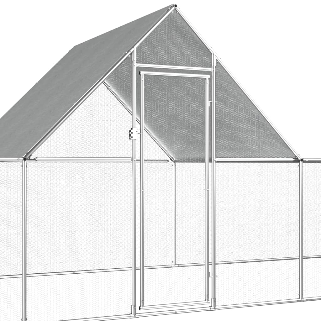 vidaXL Chicken Coop 14x2x2 m Galvanised Steel