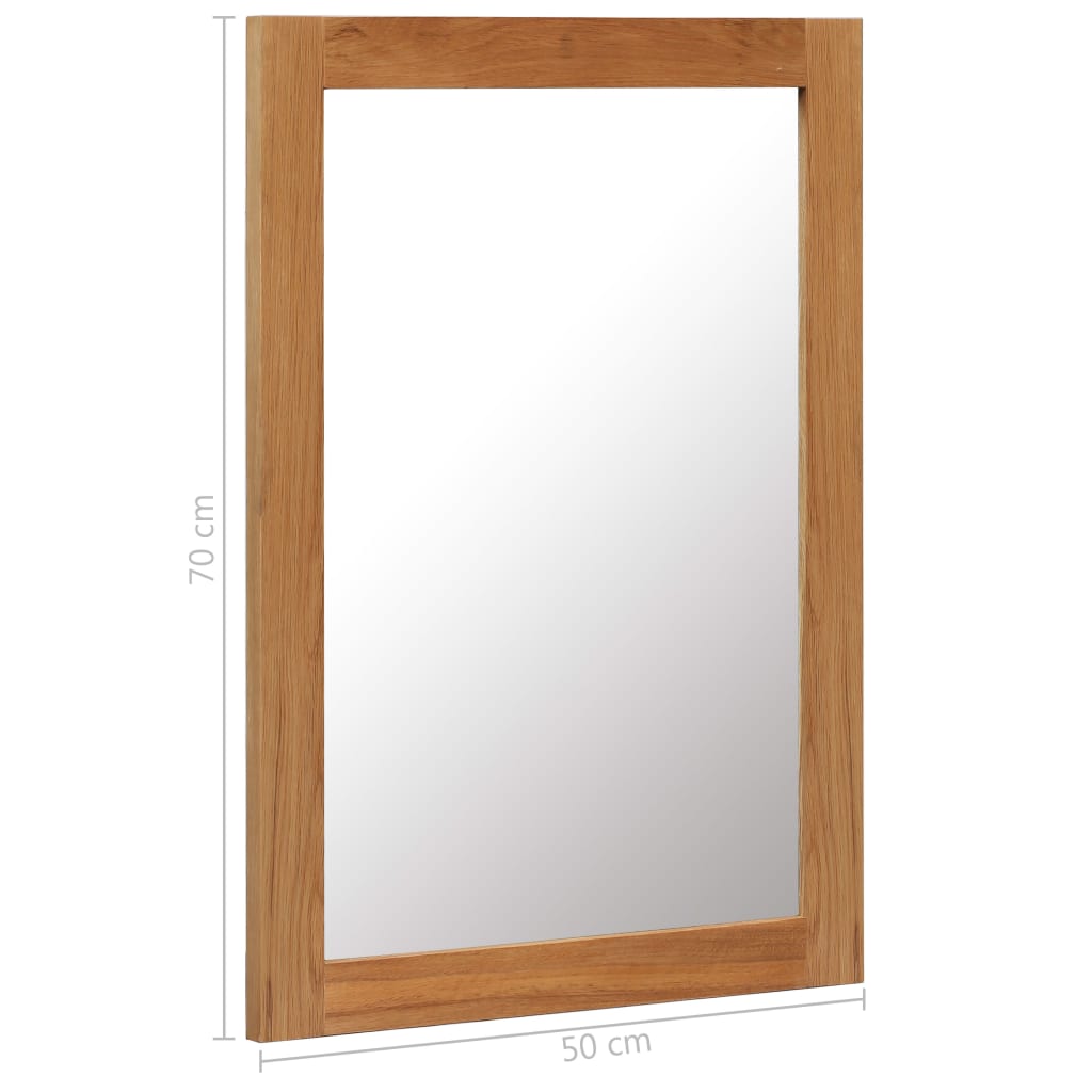 vidaXL Mirror 50x70 cm Solid Oak Wood