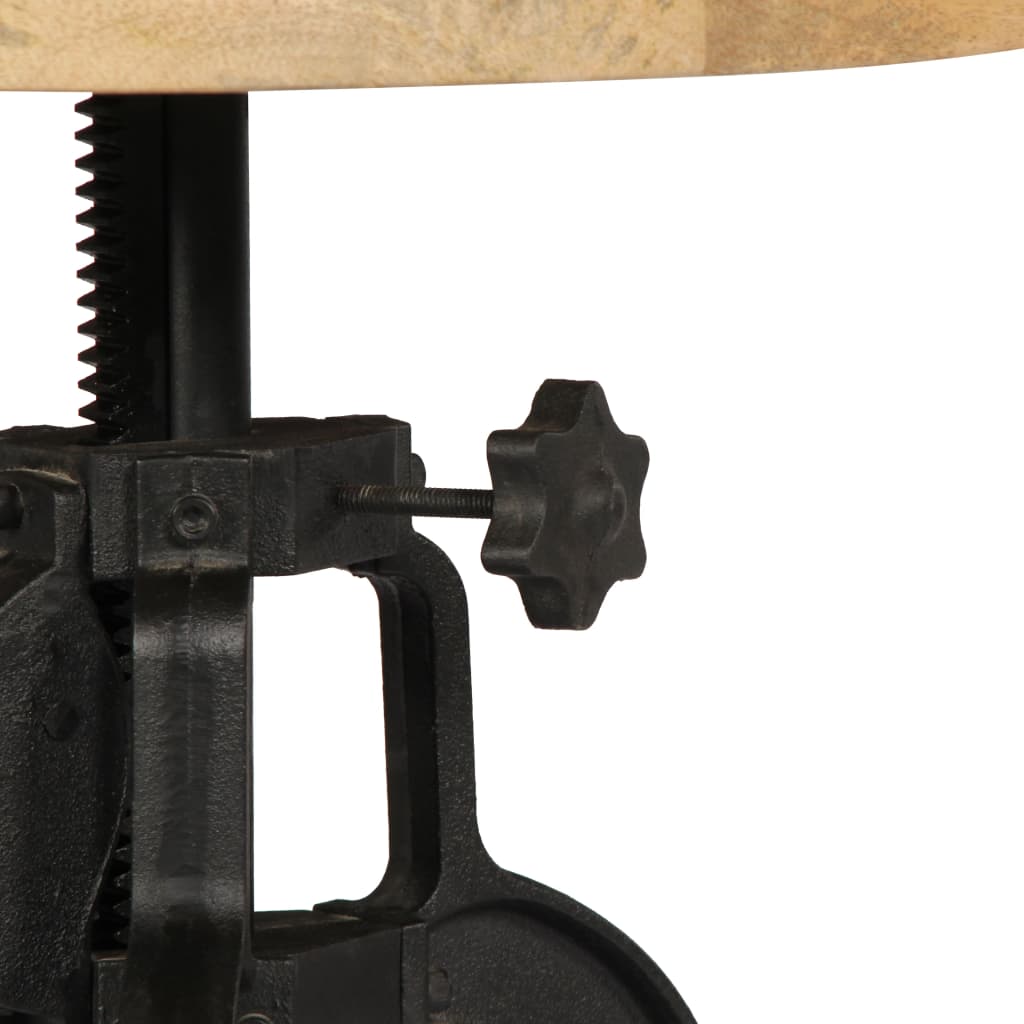 vidaXL Side Table 45x(45-62) cm Solid Mango Wood and Cast Iron