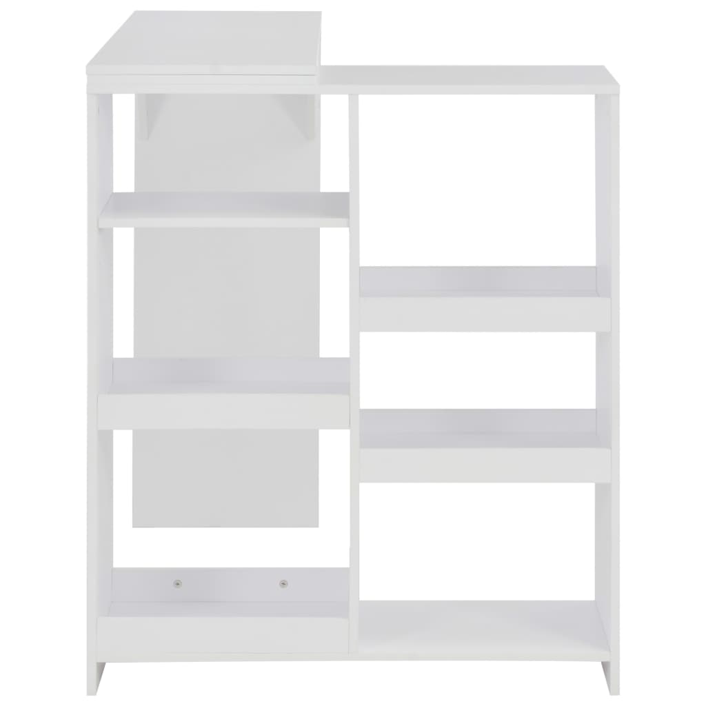 vidaXL Bar Table with Moveable Shelf White 138x39x110 cm