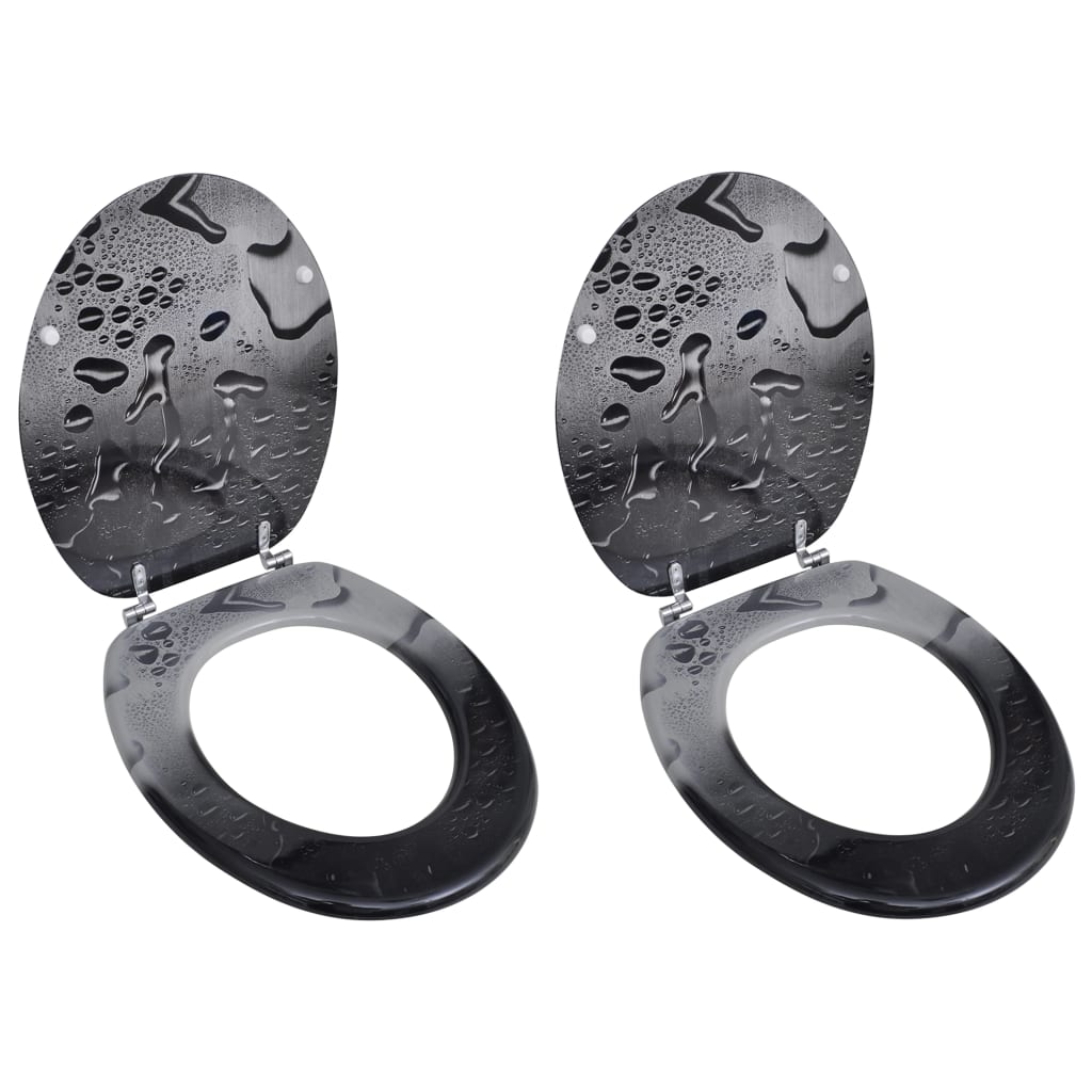vidaXL Toilet Seats with Lids 2 pcs MDF Water