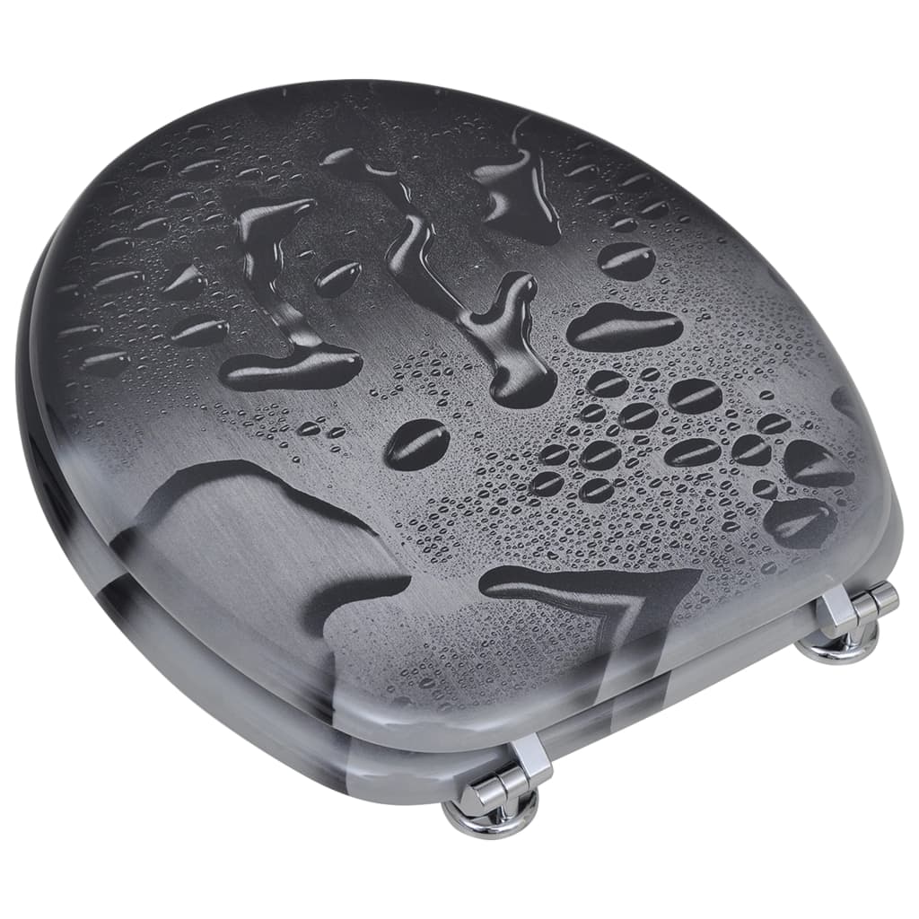 vidaXL Toilet Seats with Lids 2 pcs MDF Water