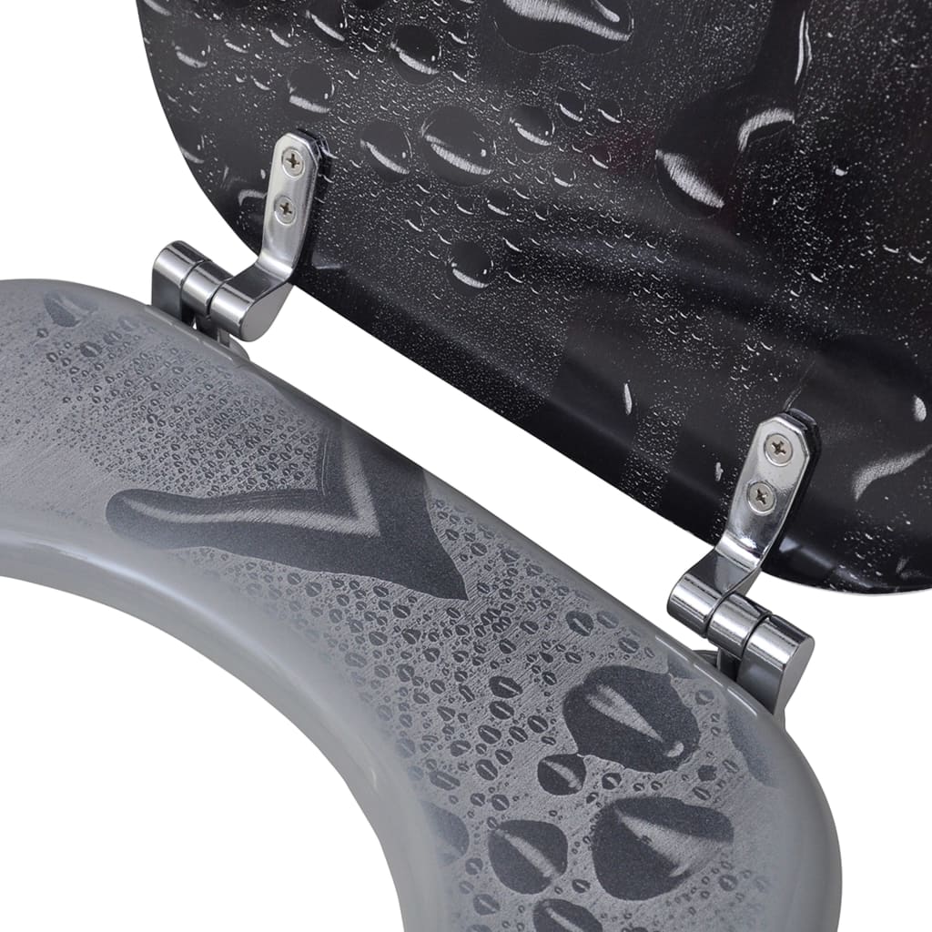 vidaXL Toilet Seats with Lids 2 pcs MDF Water