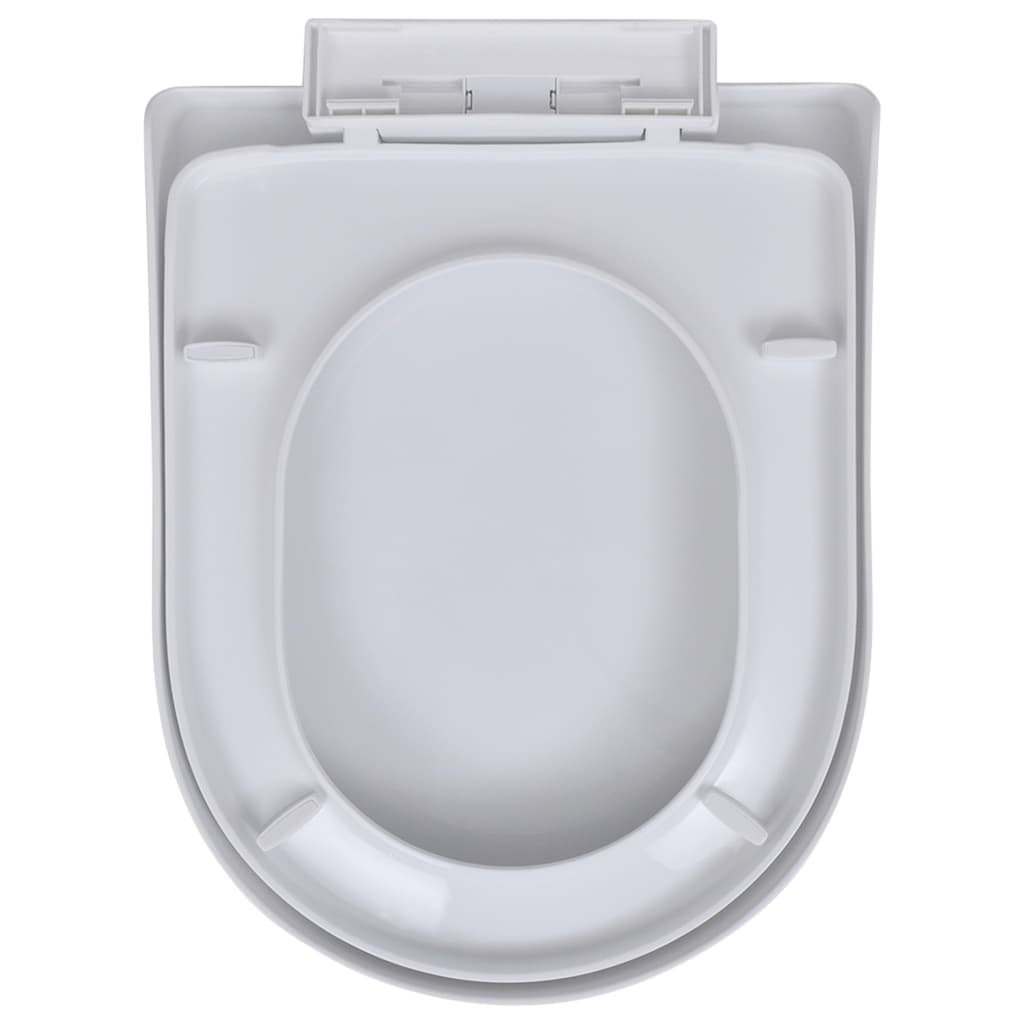 vidaXL Toilet Seats with Soft Close Lids 2 pcs Plastic White