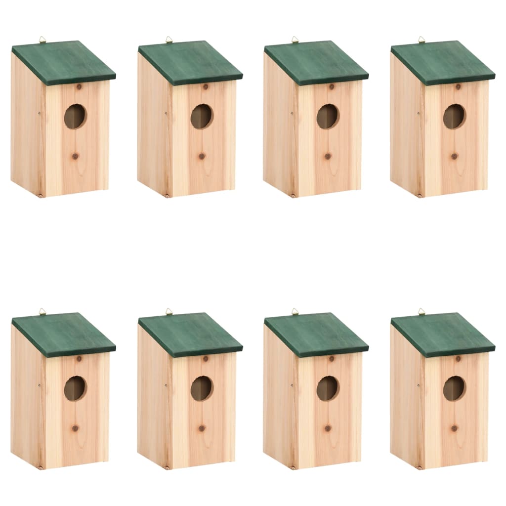 vidaXL Bird Houses 8 pcs Wood 12x12x22 cm