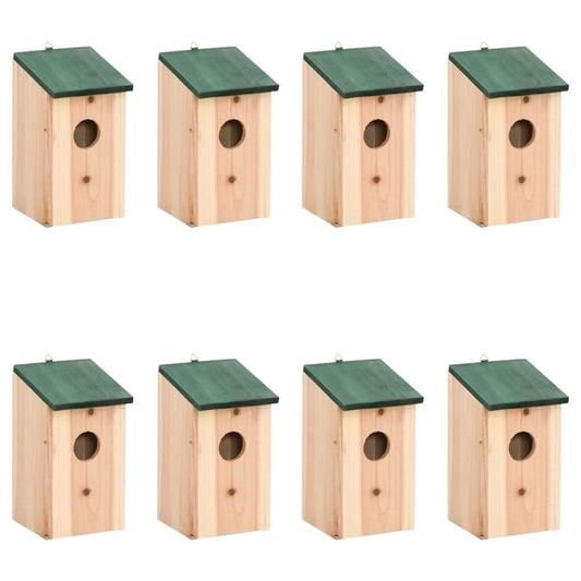 vidaXL Bird Houses 8 pcs Wood 12x12x22 cm