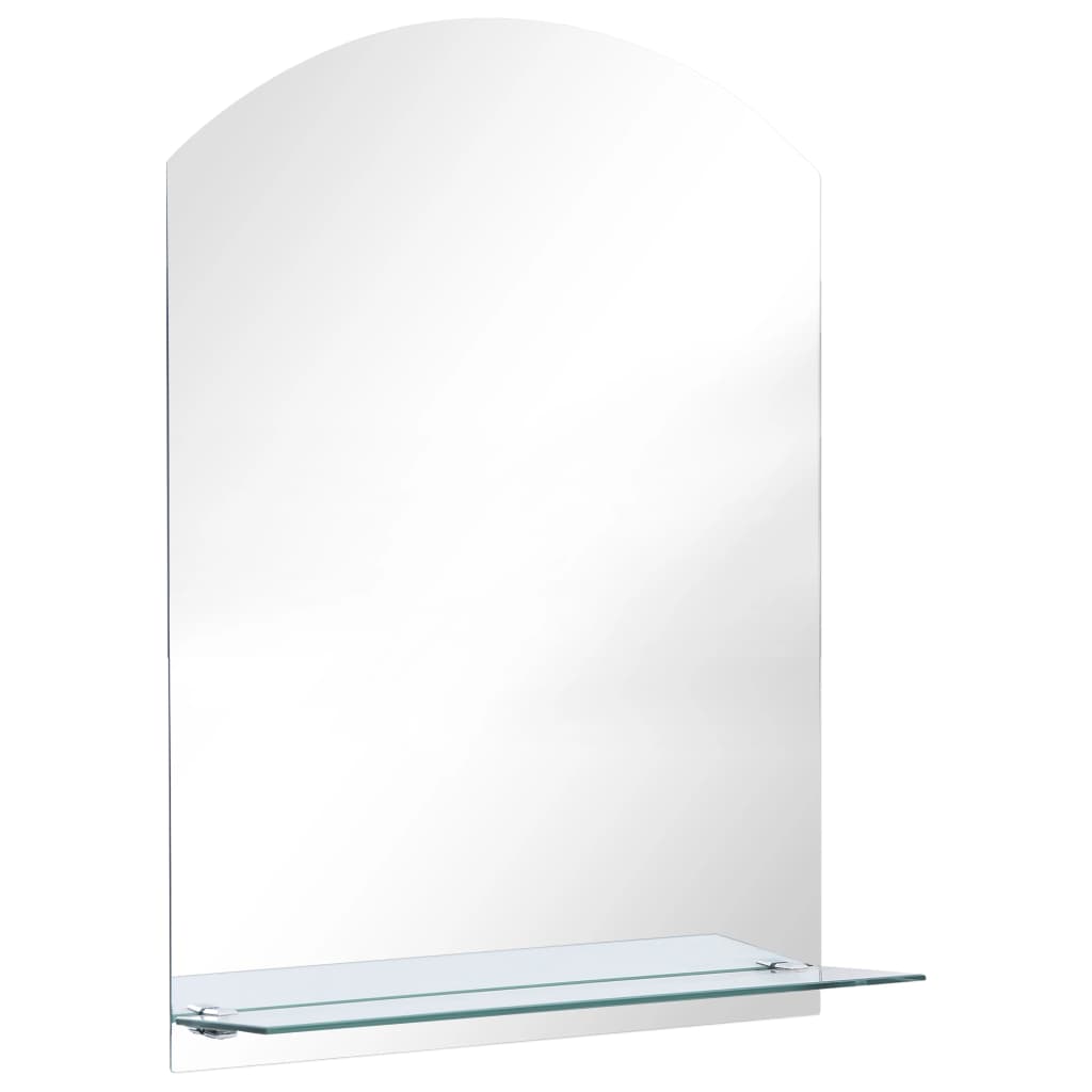 vidaXL Wall Mirror with Shelf 50x70 cm Tempered Glass