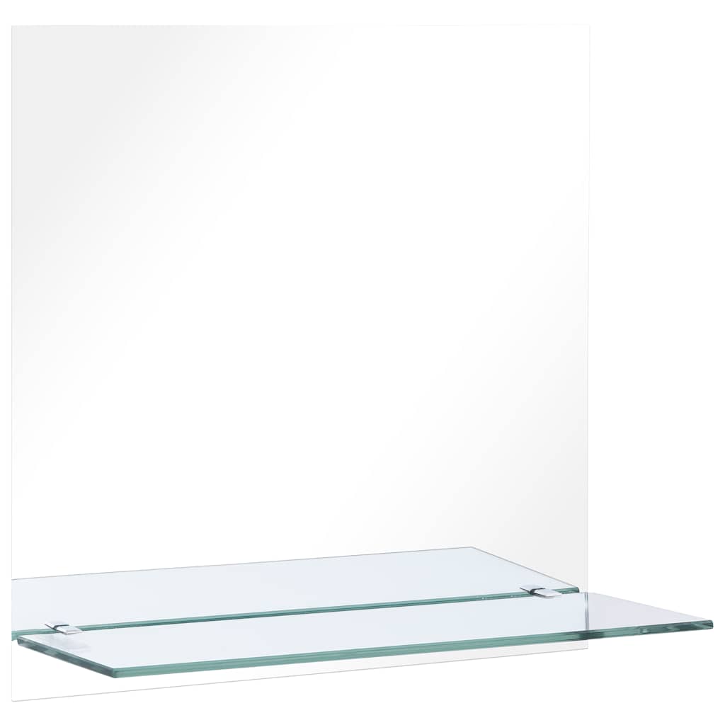 vidaXL Wall Mirror with Shelf 60x60 cm Tempered Glass