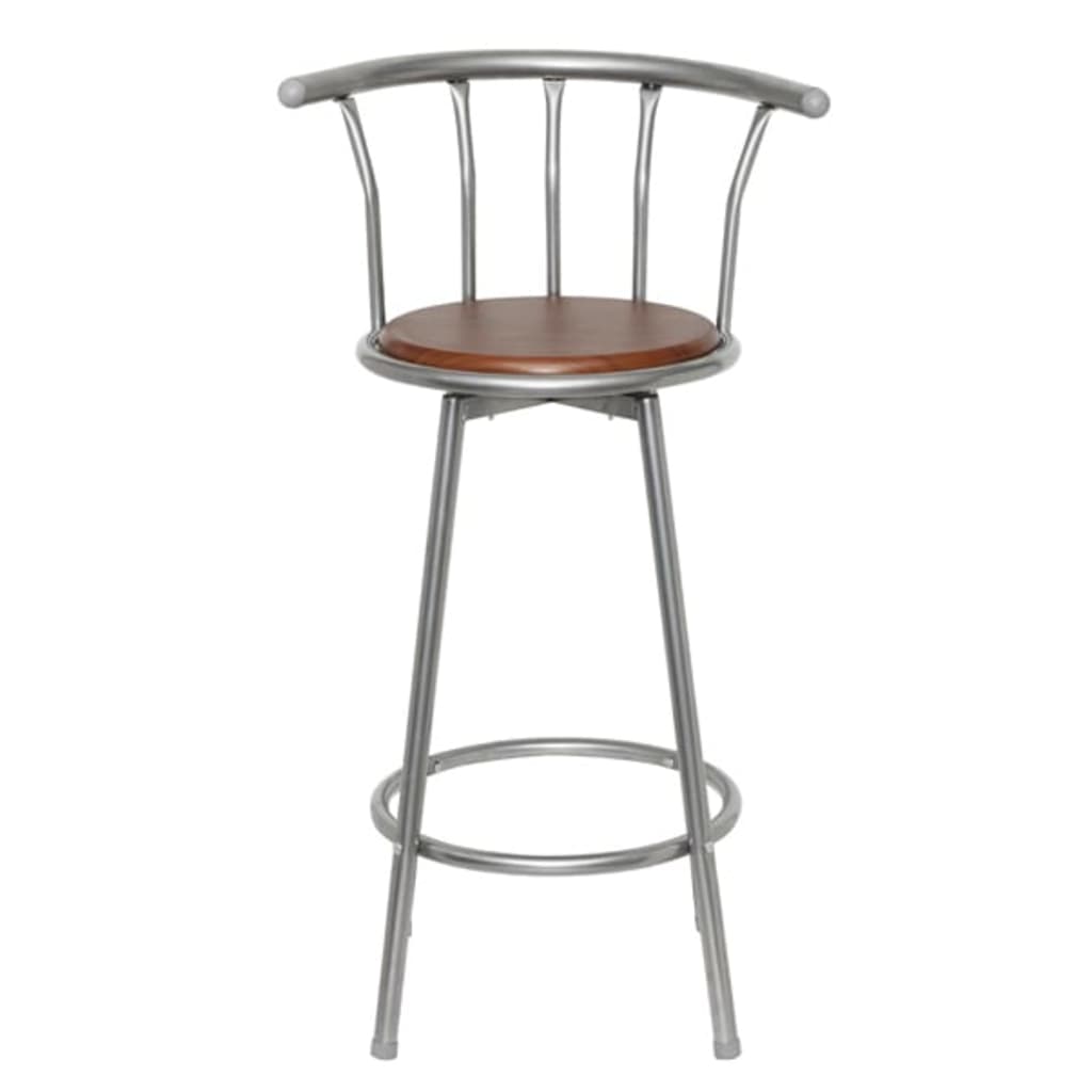 vidaXL Bar Stools 2 pcs Brown Steel