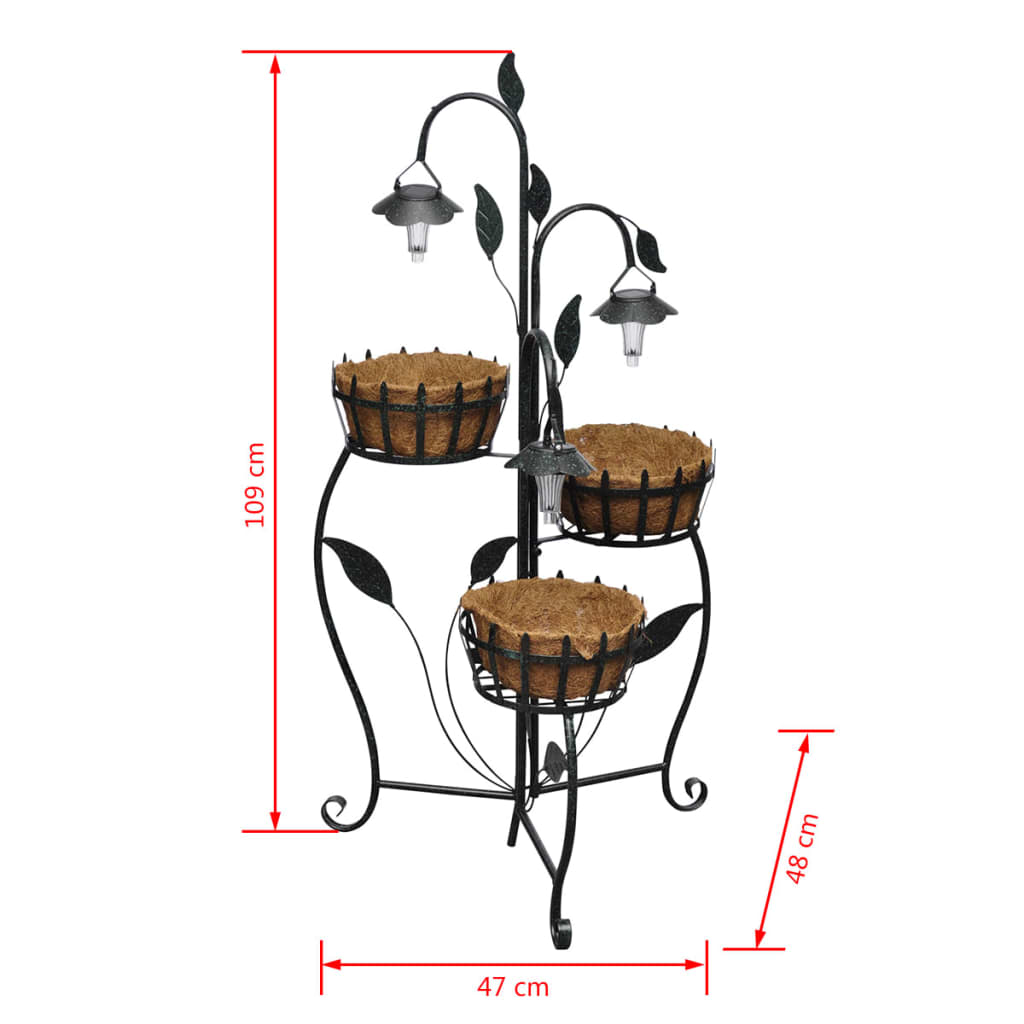 vidaXL Planter with 3 Baskets