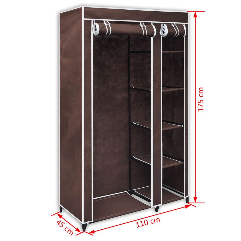 vidaXL Fabric Wardrobe Brown