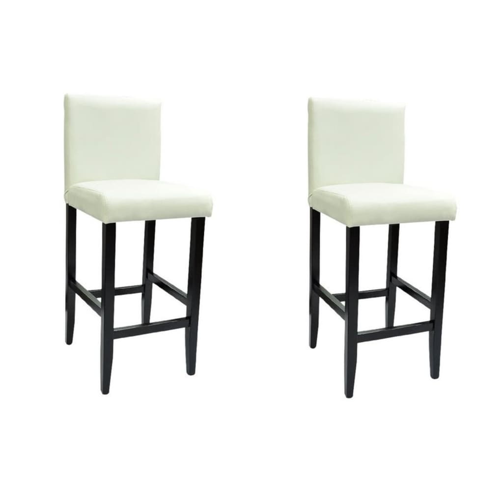vidaXL Bar Stools 2 pcs White Faux Leather