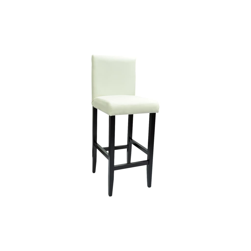 vidaXL Bar Stools 2 pcs White Faux Leather