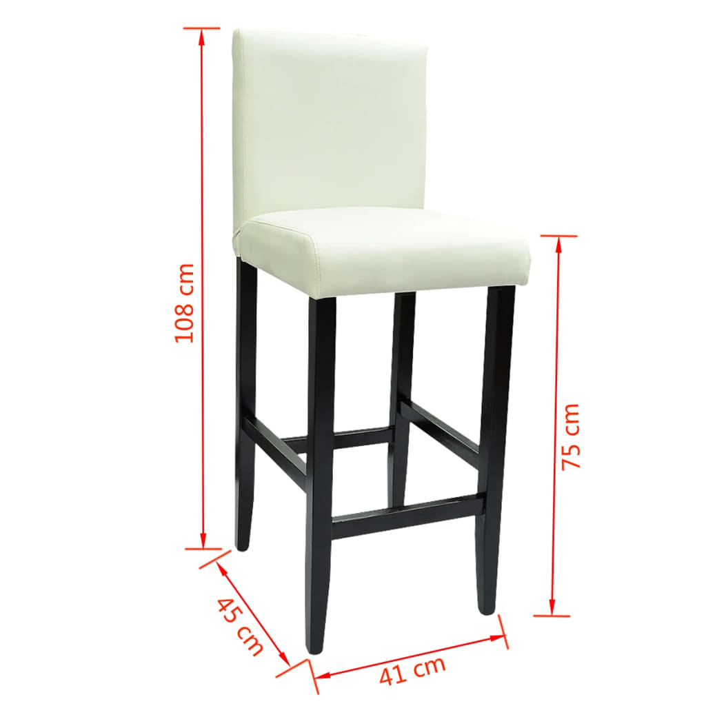 vidaXL Bar Stools 2 pcs White Faux Leather