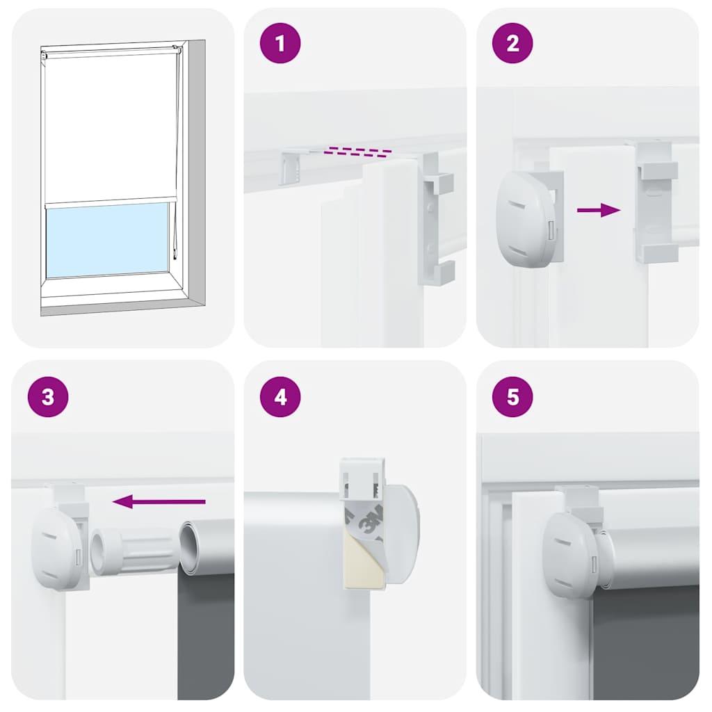 Roller blind blackout 80 x 175 cm off white