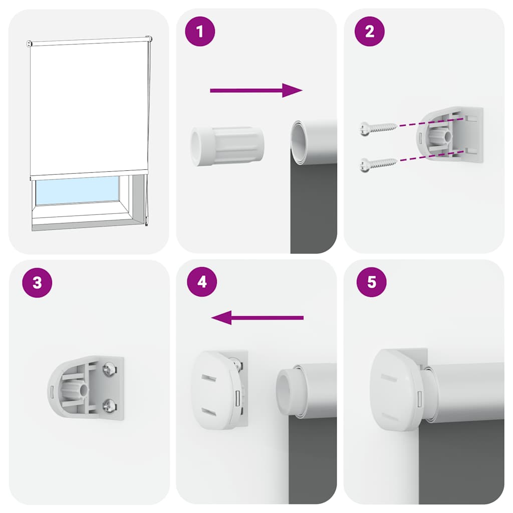 Roller blind blackout 80 x 175 cm off white