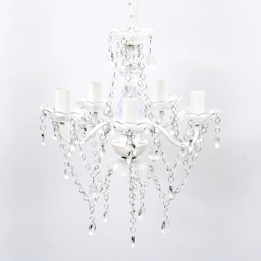 vidaXL Chandelier 5 Bulbs Transparent