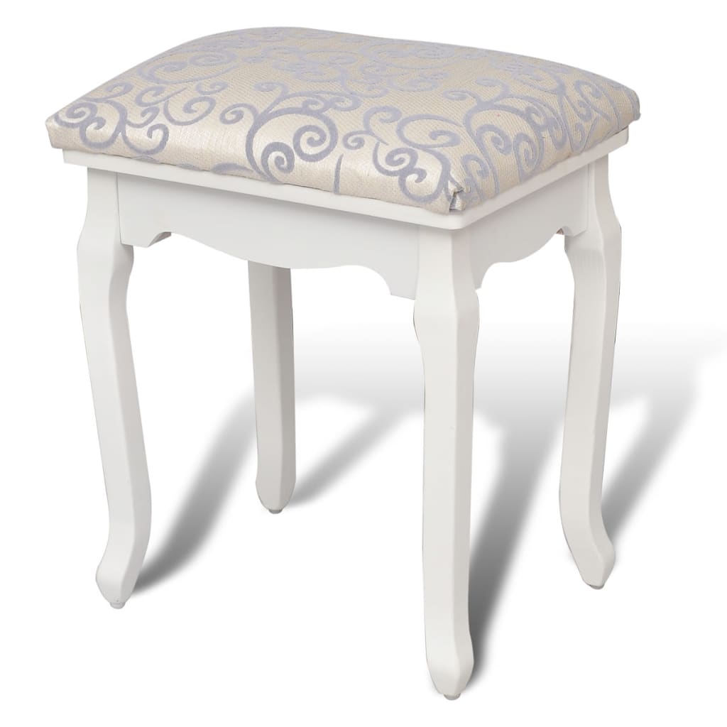 vidaXL Dressing Stool Warm White Fabric