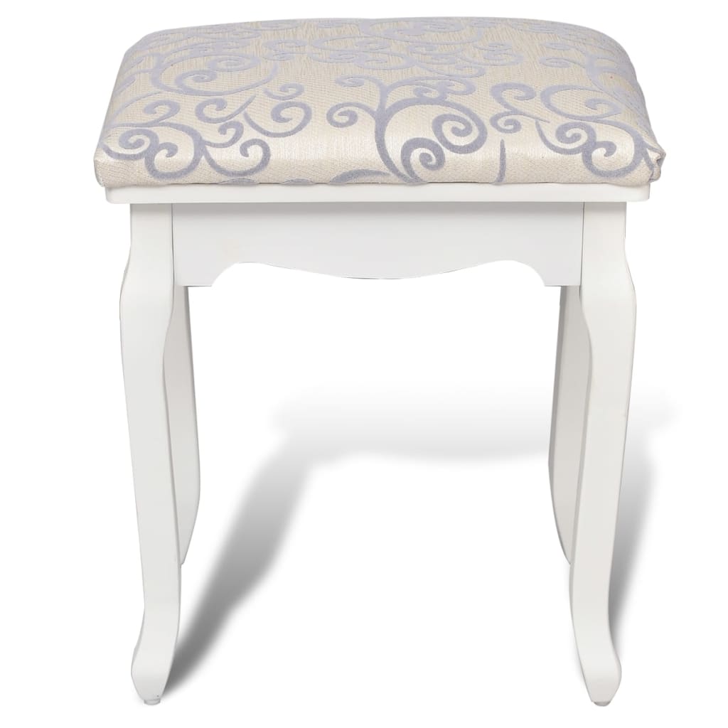 vidaXL Dressing Stool Warm White Fabric